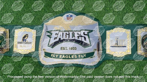 Philadelphia Eagles Championship Belt Adult Size 2mm Brass Cover
