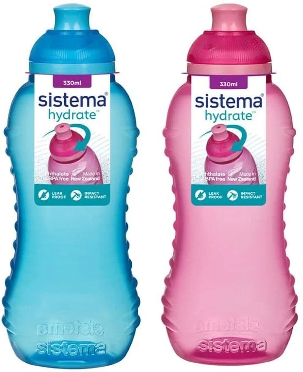 Sistema 330ml Twist n Sip Drink Water Bottle BPA Free For Sports Picnic School - Image 1 of 1