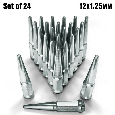 Porcas de ponta longa 12x1,25 ajuste Nissan Frontier Titan Armada QX56 QX80 cromado - Imagem 1 de 4