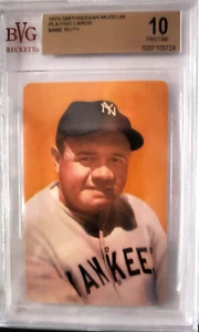 BABE RUTH SMITHSONIAN PLAYING CARD 1973 BVG/BGS 10 PRISTINE ACE OF HEARTS RARE - Picture 1 of 2