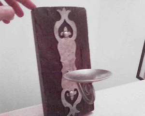 Kerzenständer Wandleuchter aus Holz im Used-Look Southwestern rustikal Wanddeko - Bild 1 von 3