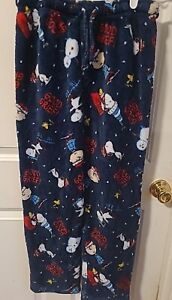 Peanuts Adult Sz Small Snoopy /Charlie Brown Fleece Lounge Pants "Good Grief"
