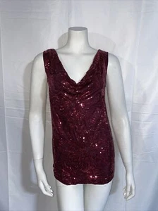 Velvet Womens Top Blouse Sequins Glitter Sleeveless Size XS - Picture 1 of 6