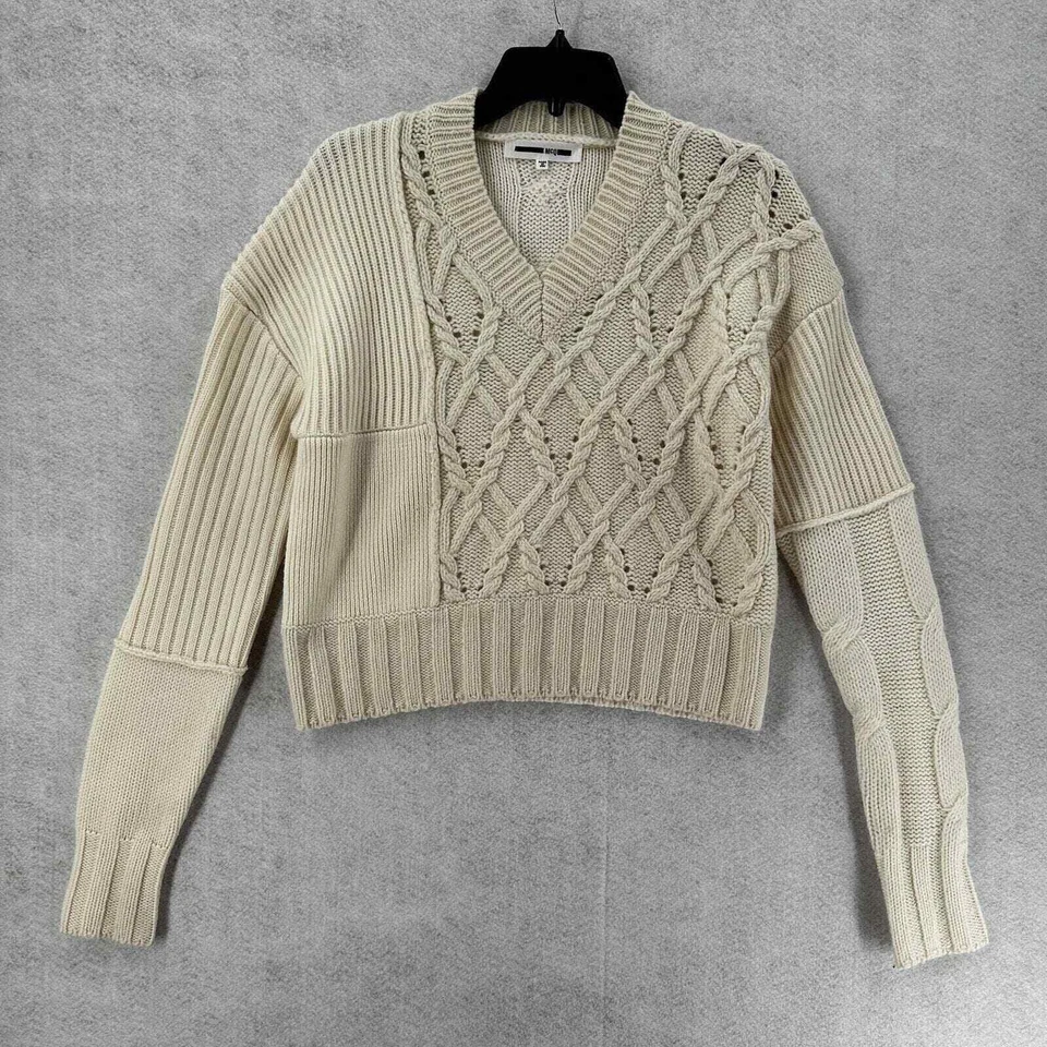 ПОТРЯСАЮЩИЙ MCQ Alexander McQueen кабель вязаный свитер XS кашемир альпака шерсти EUC - Изображение 1 из 4