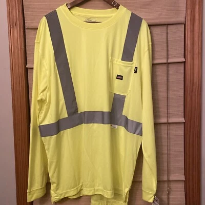 Camiseta de trabajo Dickies Safety amarilla ANSI 2 MR reflectante manga larga para hombre XXL Foto 1 de 3