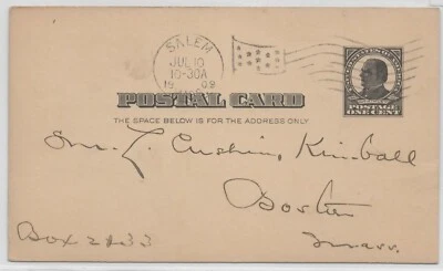 July 10, 1909 Asiatic Bank elephant design Salem, MA, flag machine cancel Boston - Image 1 of 2