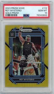 #/10 PSA 10 2023 Prizm WWE Rey Mysterio Jr Gold Prizm SSP #112 - Picture 1 of 2
