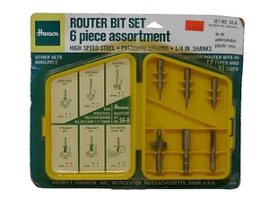 Hanson 6 Piece High Speed Steel Router Bit Set No S6-A NOS - Picture 1 of 8
