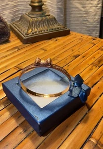 Kate Spade- Gold-Tone Glitter Bow Round Shape Bangle - Picture 1 of 10