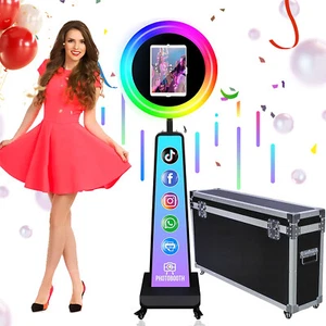 Black Portable Photo Booth for iPad 10.2" 10.9" 11" 12.9" 13" For Party Wedding - Picture 1 of 10