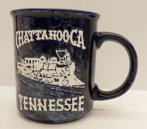 RAR Chattanooga Dampfzug Kaffeebecher Tennessee Souvenir blau marmoriert - Bild 1 von 4