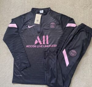 Brand New PSG Football Training Tracksuit 21/22 Kit Black  pink Small