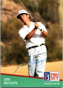 Jim Benepe autographed golf card (Northwestern) 1991 Pro Set #12 ballpoint