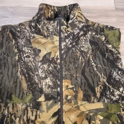 Cabela's Outdoor Gear Vest Mens Large Camo Hunting Fleece Long Sleeve Full Zip - Image 1 of 4