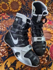 RARE/ORIGINAL Nike Hyper KO Boxing Boots Black/Silver Size 6.5 Limited Edition - Picture 1 of 7