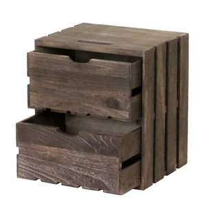 Armadio in legno MCW-C62, scatola in legno, look shabby, 2 cassetti 36x32x26cm marrone - Foto 1 di 5