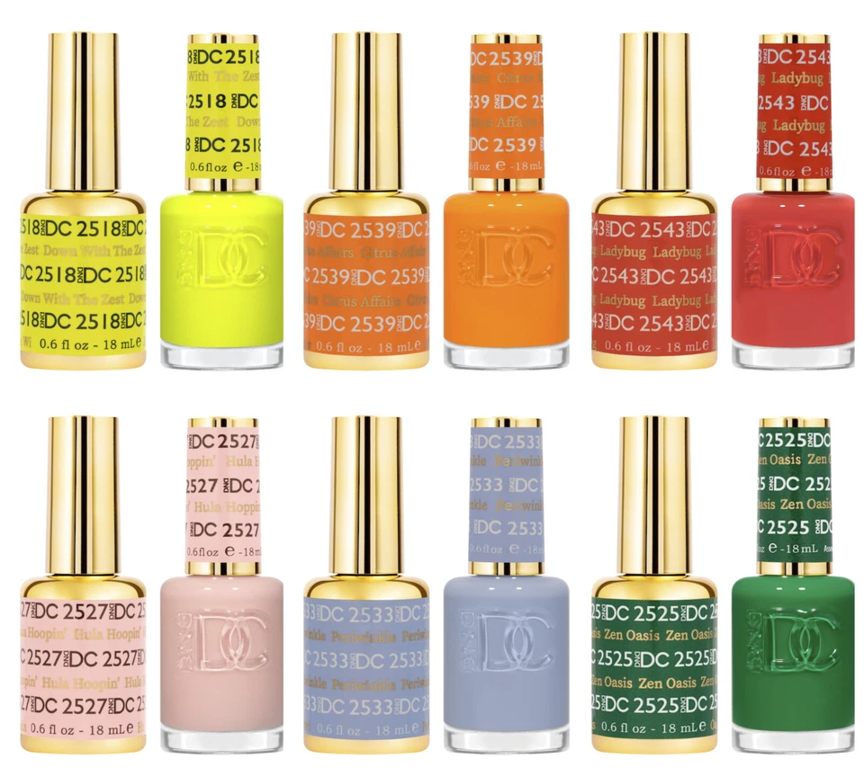 DND DC Duo Gel & Nail Polish Set 2x18ml - (#2508 - 2543) - 36 Colours