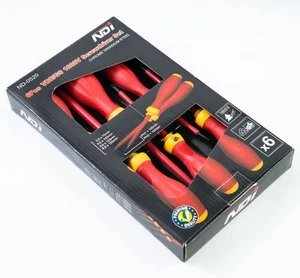 6 PCS VDE ELECTRICIANS SCREWDRIVER SET 1000V AC ND-0520 Electrical Insulated - Picture 1 of 6