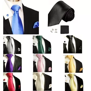 Cravatta uomo classica USA tinta unita classica cravatta skinny seta 100% jacquard set cravatta - Foto 1 di 13