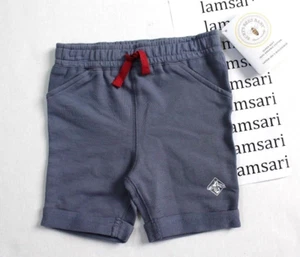 Burt's Bees Boys Gray Rolled Cuff Elastic Waist Cotton Shorts Size 6-9M NWT - Picture 1 of 2