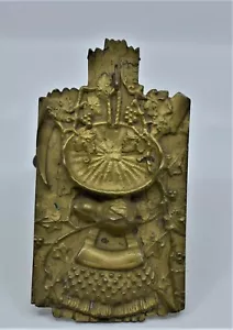 Antiguo Reloj de Bolsillo de Latón Soporte Exhibición Motivo de Cosecha de Vino - Imagen 1 de 8