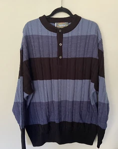 Frozen Assets By Patrizier Vintage Zopfmuster Pullover - Blau Sripe - Herren Gr. XL - Bild 1 von 3