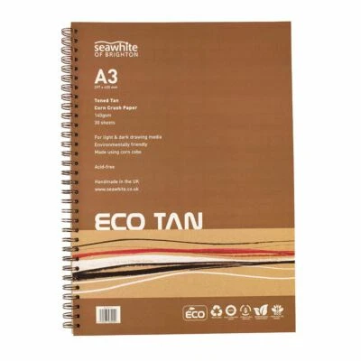 Seawhite of Brighton Eco Tan Corn Crush Recycled Drawing Paper Pad A3