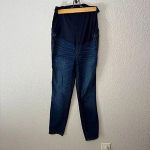 Madewell Maternity Over the Belly Skinny Jeans Dark Wash Size 28 Stretch Whisker - Picture 1 of 10