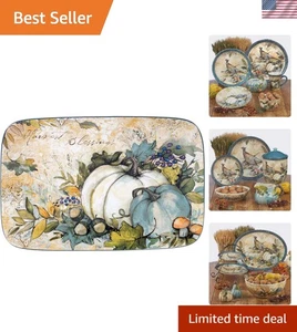 Elegante Bandeja de Cerámica para Servir 14" x 10" - Bendiciones de Cosecha para Reuniones de Otoño - Imagen 1 de 8