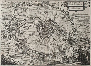 Belagerung Maastrich Friedrich Heinrich Oranien 1632 Kupferstich Mitte 17.Jh. - Bild 1 von 3