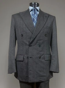 Bespoke Sy Friedman NY Wool Gray Nailhead Men’s Suit Jacket Sport Coat 40 R - Picture 1 of 6
