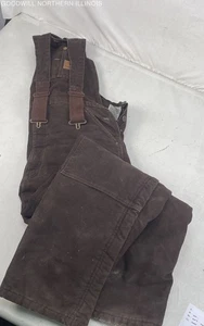 Men's Carhartt Brown Duck Loose Quilt Lined Insulated Bib Overalls Size 36x34 - Picture 1 of 6