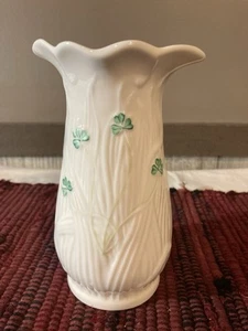 Vintage Ireland Belleek Blue Mark Shamrock Vase - Picture 1 of 8