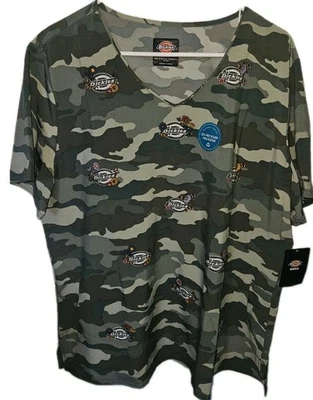 Blusa Médica Dickies Nueva con Etiquetas 2XL Ditsy Bloom Camuflada Logo Mariposa Flores Uniforme Foto 1 de 4
