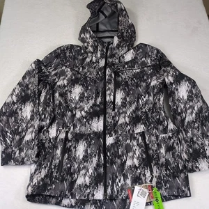 Obermeyer Foraker Shell Jacket Mens Size XL Black White Recco Hooded $429 NEW - Picture 1 of 23