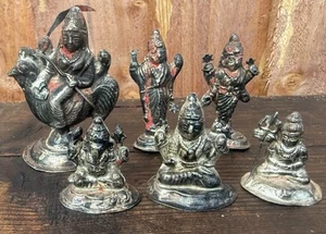 Lote de trabajo de colección antigua hindúes estatuas de de deidad de plata (metal blanco) - Imagen 1 de 10