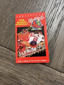 Pocket Spielplan - Saison 1994 Louisville Redbirds Baseball Kroger Hersheys - Bild 1 von 3