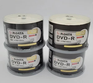 Lot 4 50 Pack RiDATA Pro DVD-R 8x Speed 4.7 GB 120 Minutes 200 Discs Total New - Picture 1 of 5