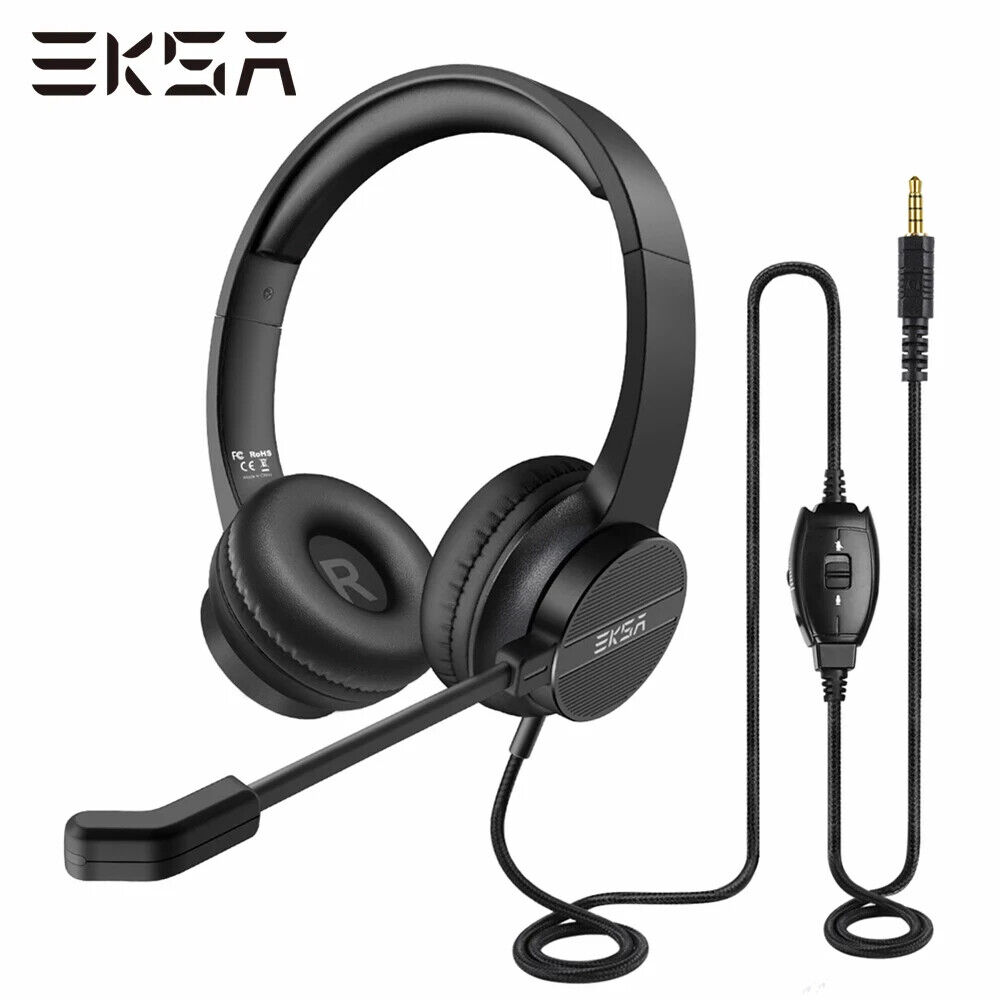 EKSA H12 Computer Gaming Headset with Microphone Wired 3.5mm Jack w/Long Cable
