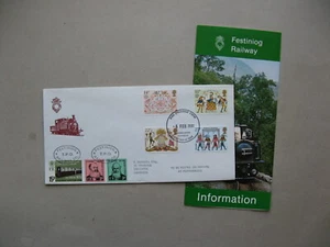 UK WALES, cover FDC 1981, 3x privatstamp Festiniog Railway, Folklore CEPT - Picture 1 of 1