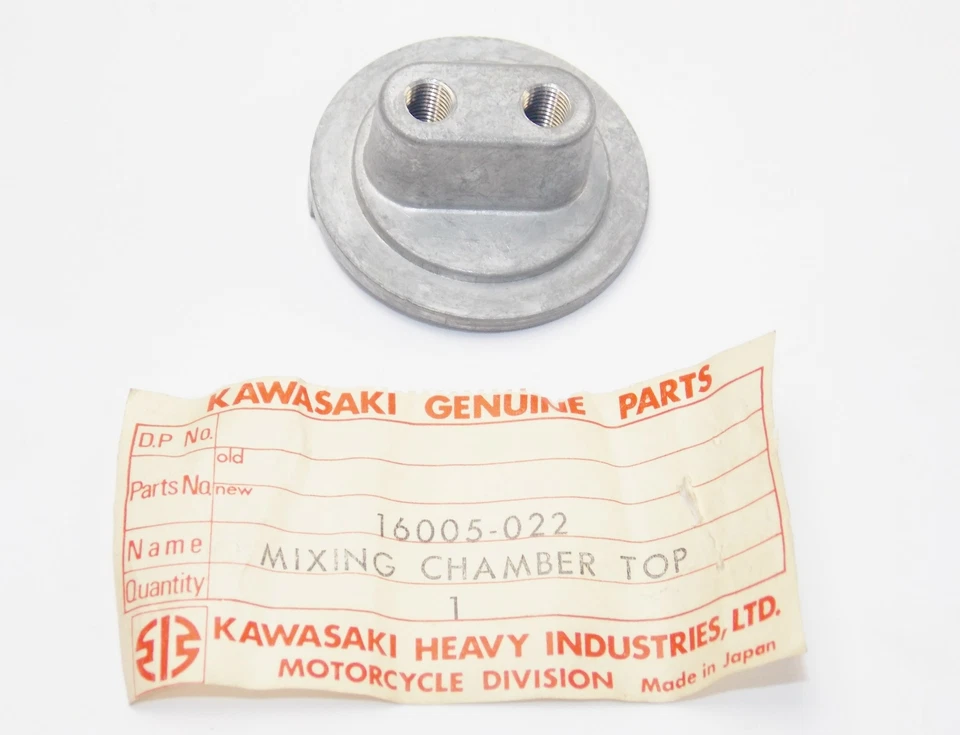 NOS OEM KAWASAKI 1970-1972 F5 / F8 CARBURETOR MIXING CHAMBER TOP 16005-022 - Image 1 of 1