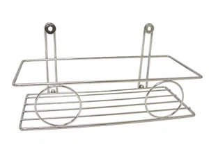 (36055) ESTANTERIA ESTANTE BAÑO RECTANGULAR CIRCULOS METAL CROMADO - Imagen 1 de 1