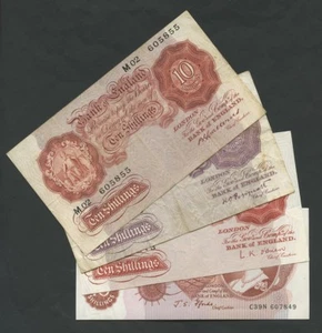 ENGLAND 10 shilling notes 1930-71 GENUINE 100% TRUSTED UK SELLER BANKNOTES - Picture 1 of 19