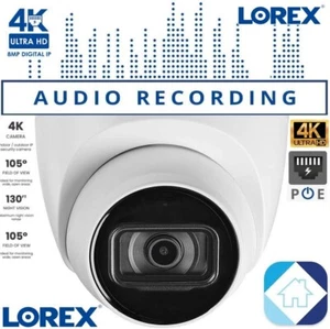 🔥 Lorex E841CD-E 4K Ultra HD Security IP Audio Recording Dome Camera 130ft 🔥 - Picture 1 of 15