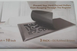 Howeall 4" x 10" Oil-Rubbed Bronze Magnetic AC and HVAC Home Vents Cover 3 pack - Picture 1 of 5