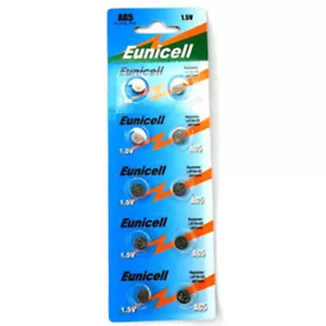 10 x Eunicell AG5 LR48, G5A, LR754, LR750 L754 393A Button/Coin Alkaline Battery - Picture 1 of 1