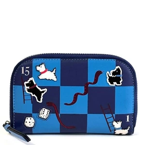 Cartera redonda Radley Snakes And Radders de cuero azul cremallera mediana - Nueva - PVP £79 - Imagen 1 de 5