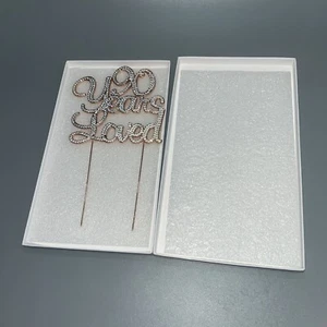 Crystal Creations Cake Topper funkelnde Strasssteine 90 Jahre geliebt Rosegold* - Bild 1 von 5