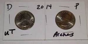  2014 D & P Mint Utah Arches Quarters - 2 COIN SET  - Picture 1 of 2