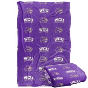Western Carolina University Logo Pattern Silky Touch Super Soft Throw Blanket - Picture 1 of 8